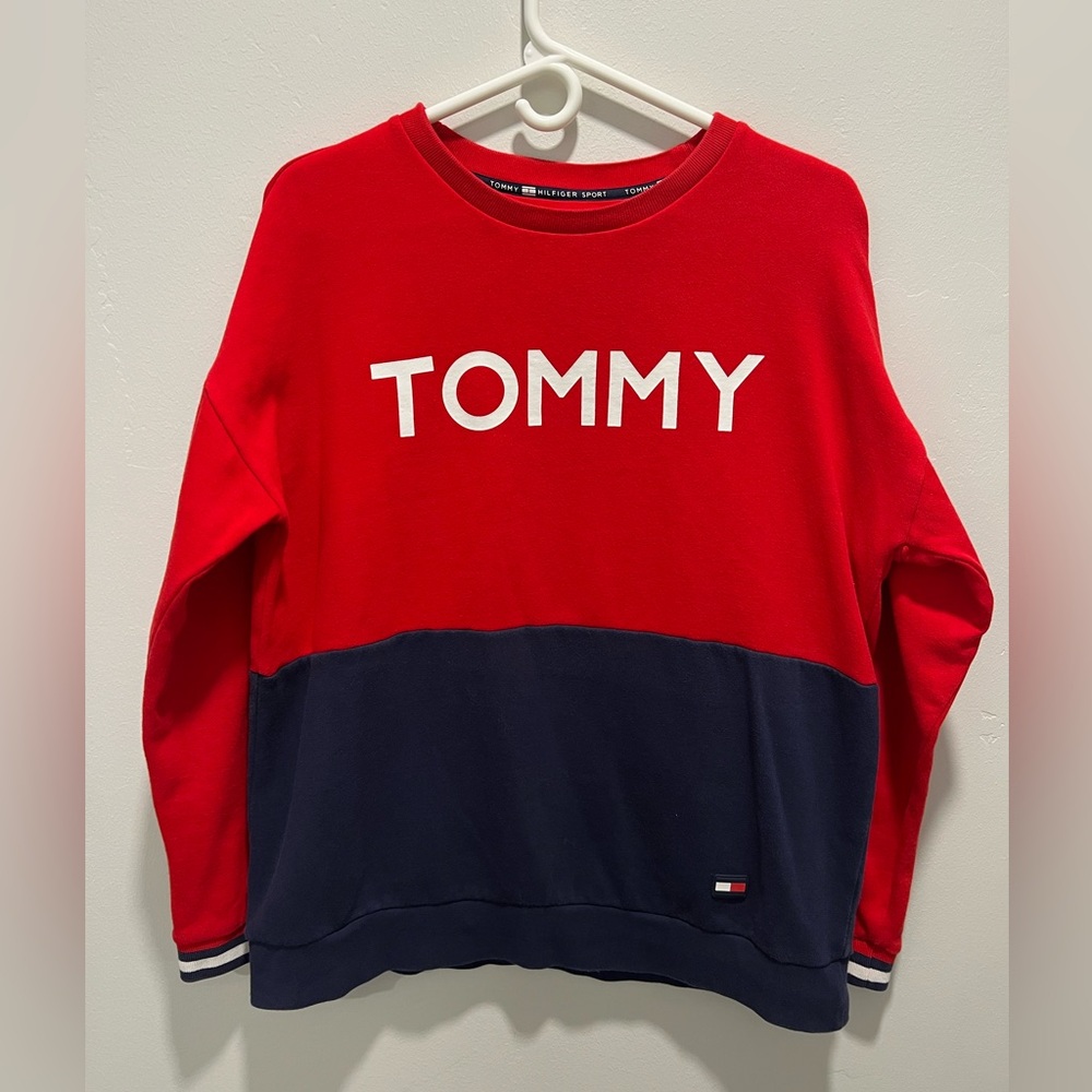Tommy Hilfiger Red and Blue Sweater